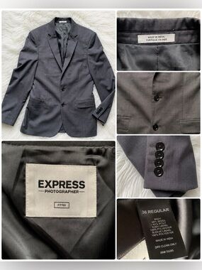 Express Men's Fitted Sport Coat Blazer